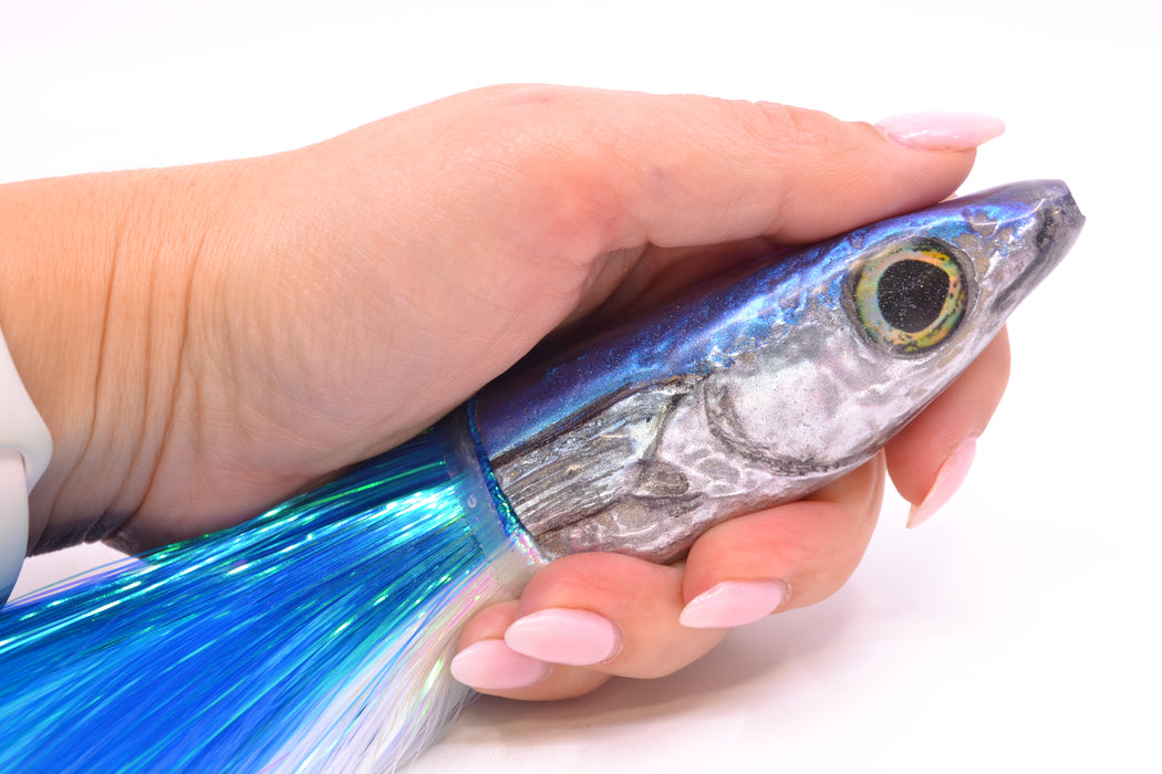 Ali'i Kai Lures Blue-Silver Malolo 12" 10oz Strobez Royal Blue-White/Ice Blue