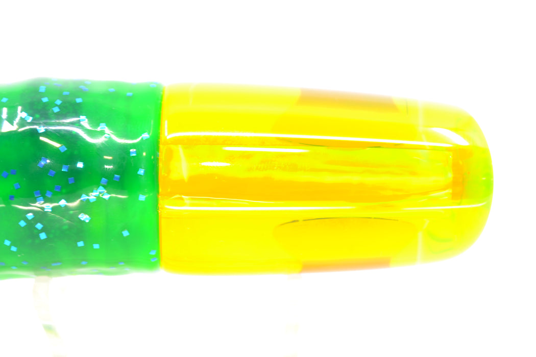 Koya Lures Chartreuse Rainbow Red Eyes 614 9" 7oz Skirted Mahi