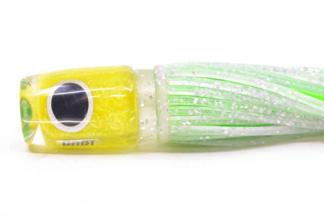 Amaral Lures Chartreuse Pearl Black-Silver Eyes Baby Jararaca 5" 1.4oz Clear/Green