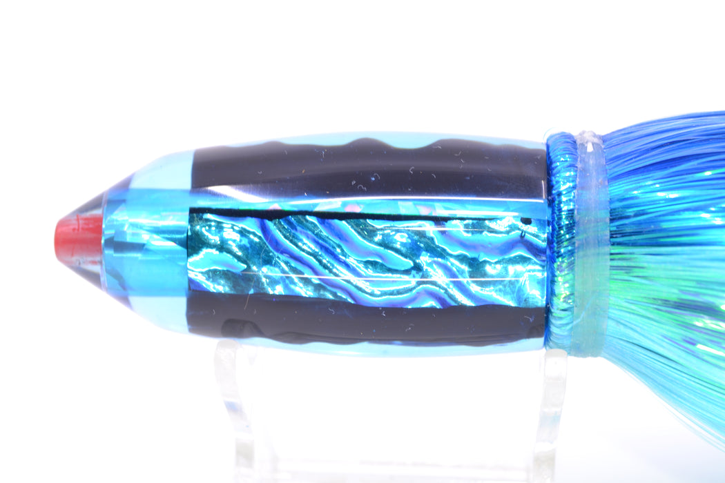 Aloha Lures Blue-Ice Blue Dichro Blue Rainbow Deep Six 9" 6oz Strobez Royal Blue-Ice Blue