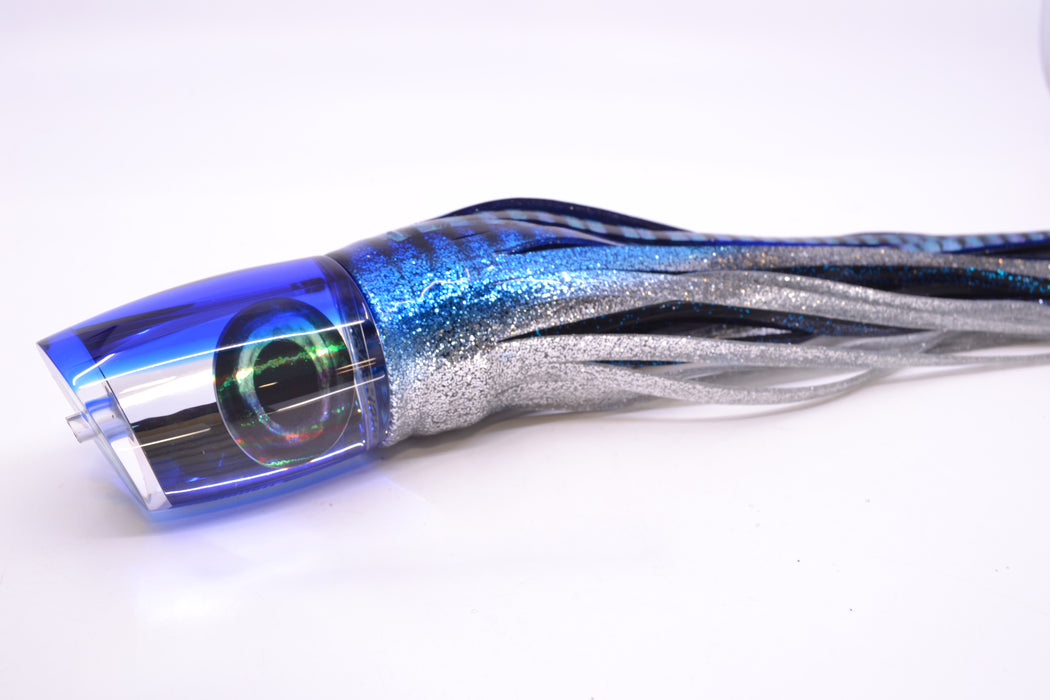 Moyes Lures Clear Mirrored Blue Back Hannibal 14" 9oz Skirted Blue Aurora/Black