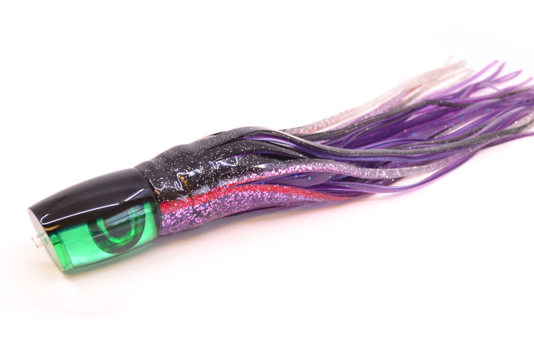 Moyes Lures Green MOP Black Back Taxi Eyes Kaiwi 10" 4.5oz Skirted Black-Red-Purple
