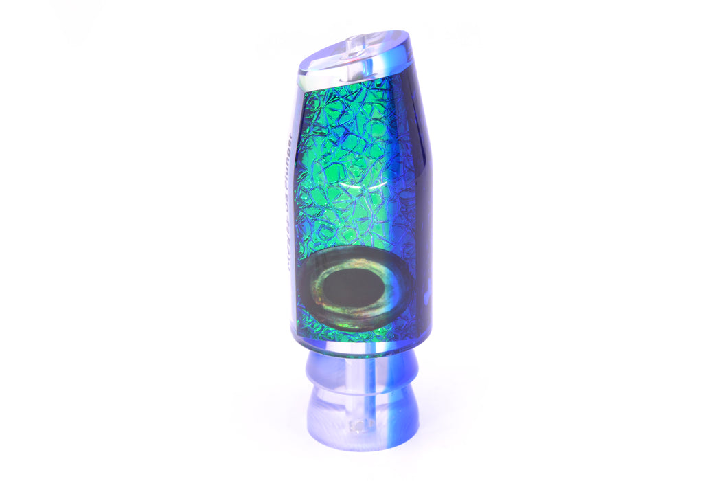 Moyes Lures Blue-Green Oil Slick Blue Back Taxi Eyes O.S. Plunger 12" 4.2oz GZE