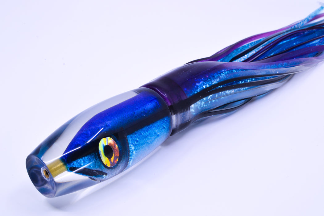 Tsutomu Lures "Hardline Aku" Fish Head Moke Invert 9" 7oz Skirted Purple Skipjack