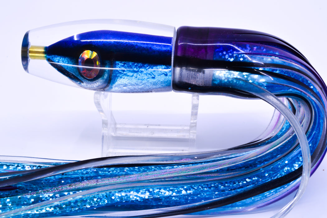Tsutomu Lures "Hardline Aku" Fish Head Moke Invert 9" 7oz Skirted Purple Skipjack