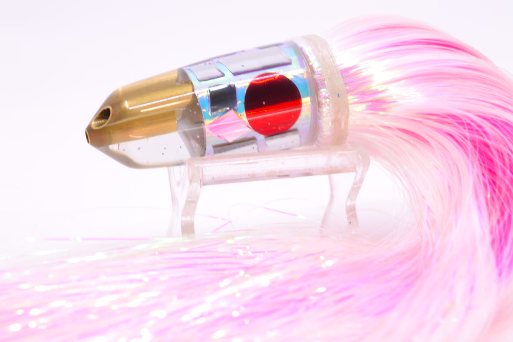 Tanigawa Lures Ice Rainbow Cracked Glass 2-Hole Bullet 7" 6oz Strobez White/Pink