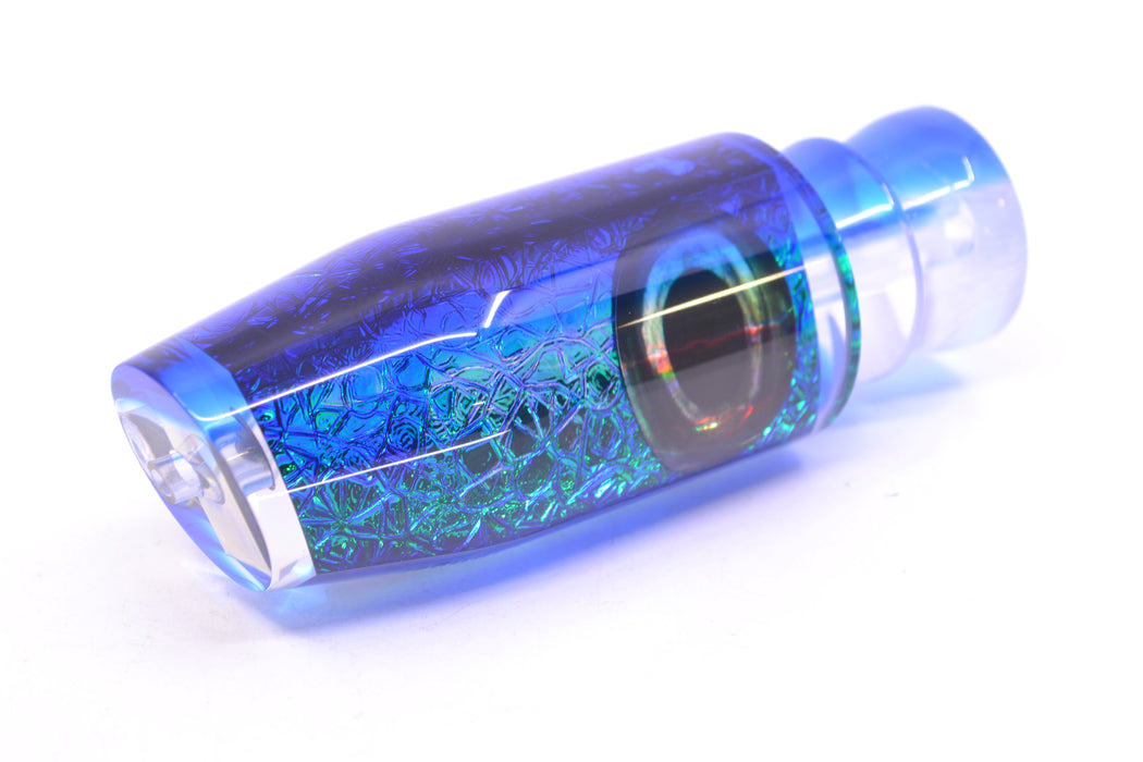 Moyes Lures Blue-Green Oil Slick Blue Back Taxi Eyes O.S. Plunger 12" 4.2oz GZE