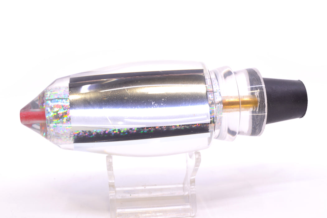 Aloha Lures Clear Mirrored Silver Rainbow Large Deep Six 12" 9.2oz