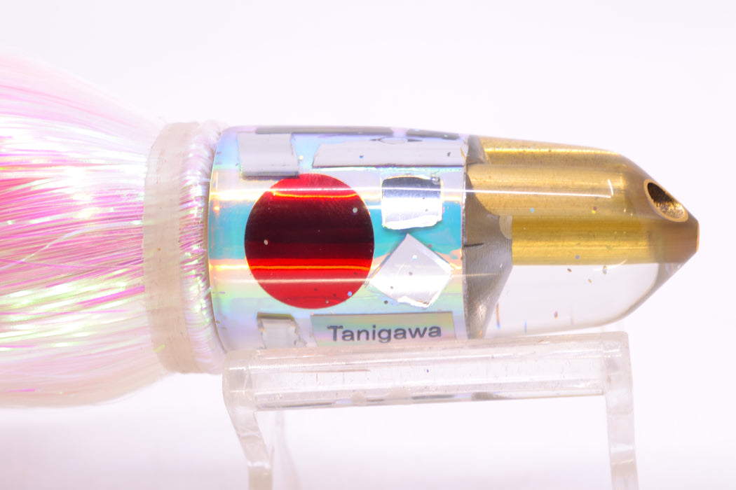 Tanigawa Lures Ice Rainbow Cracked Glass 2-Hole Bullet 7" 6oz Strobez White/Pink