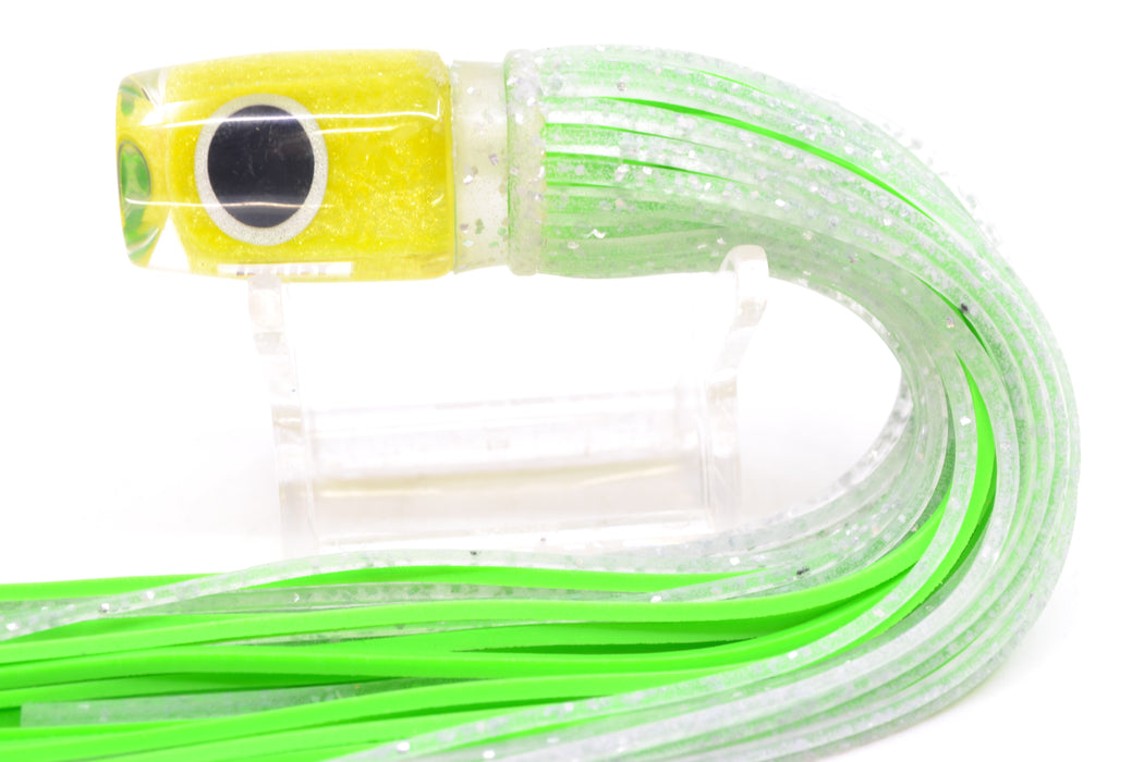 Amaral Lures Chartreuse Pearl Black-Silver Eyes Baby Jararaca 5" 1.4oz Clear/Green