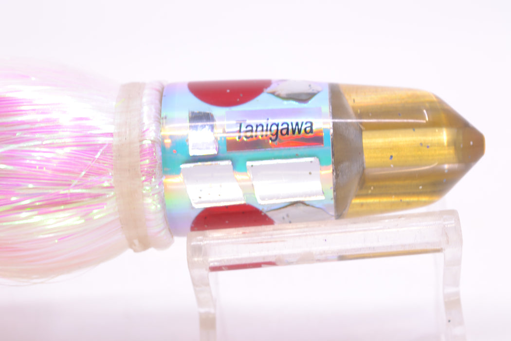 Tanigawa Lures Ice Rainbow Cracked Glass 2-Hole Bullet 7" 6oz Strobez White/Pink