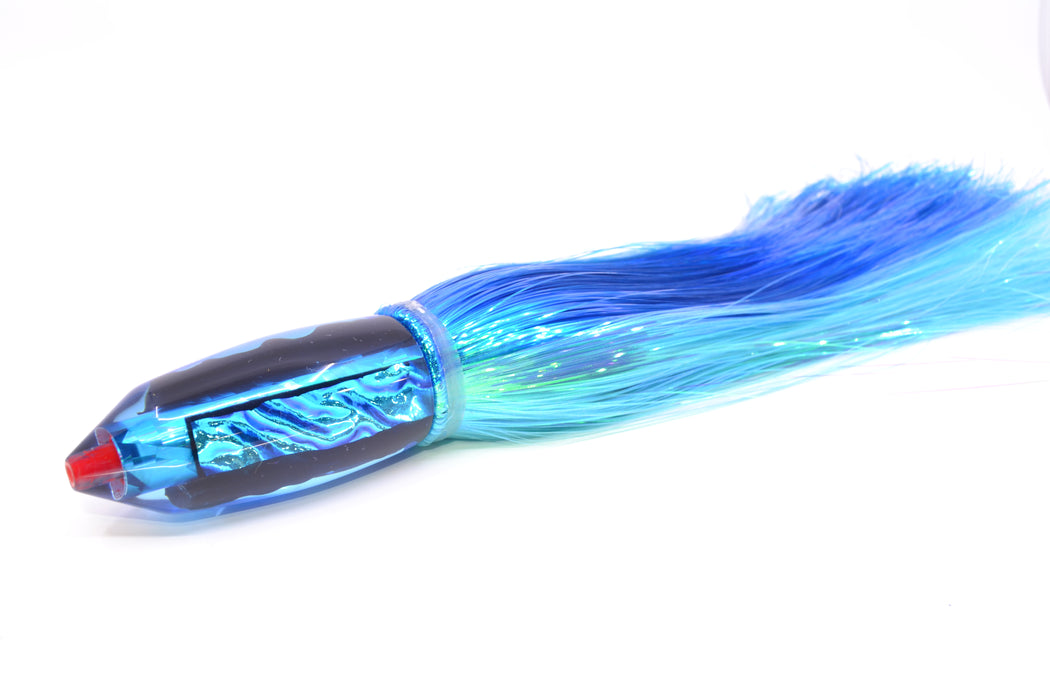 Aloha Lures Blue-Ice Blue Dichro Blue Rainbow Deep Six 9" 6oz Strobez Royal Blue-Ice Blue