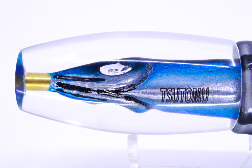 Tsutomu Lures "Hardline Aku" Fish Head Moke Invert 9" 7oz Skirted Purple Skipjack