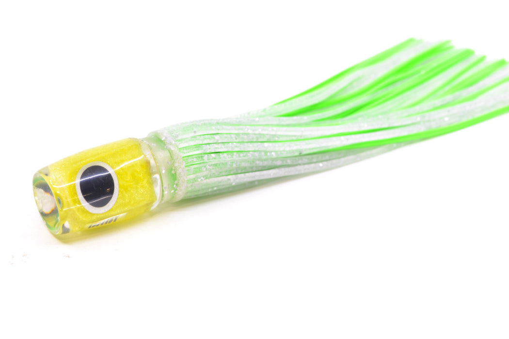 Amaral Lures Chartreuse Pearl Black-Silver Eyes Baby Jararaca 5" 1.4oz Clear/Green