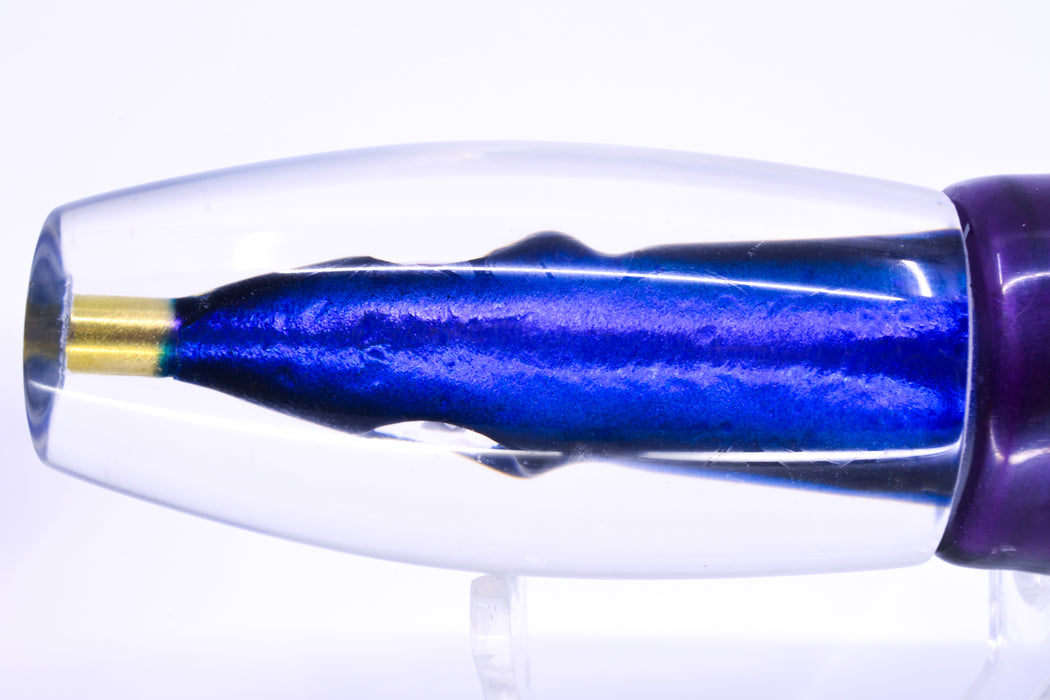 Tsutomu Lures "Hardline Aku" Fish Head Moke Invert 9" 7oz Skirted Purple Skipjack