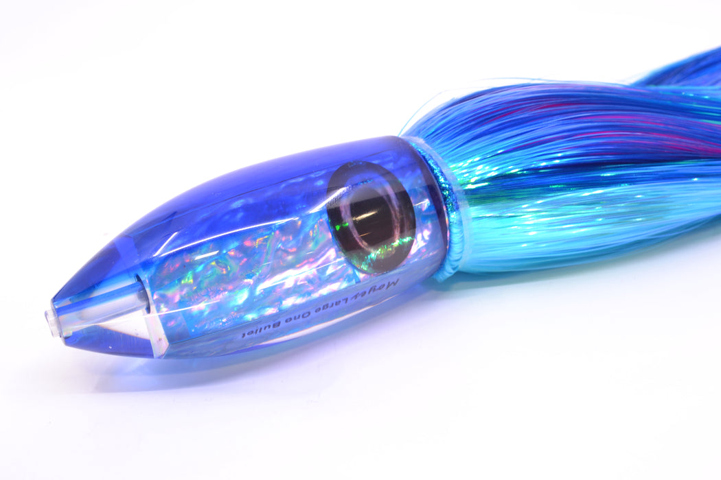 Moyes Lures Blue Awabi Blue Back Large Ono Bullet 14" 12oz Strobez Royal Blue-Ice Blue/Pink
