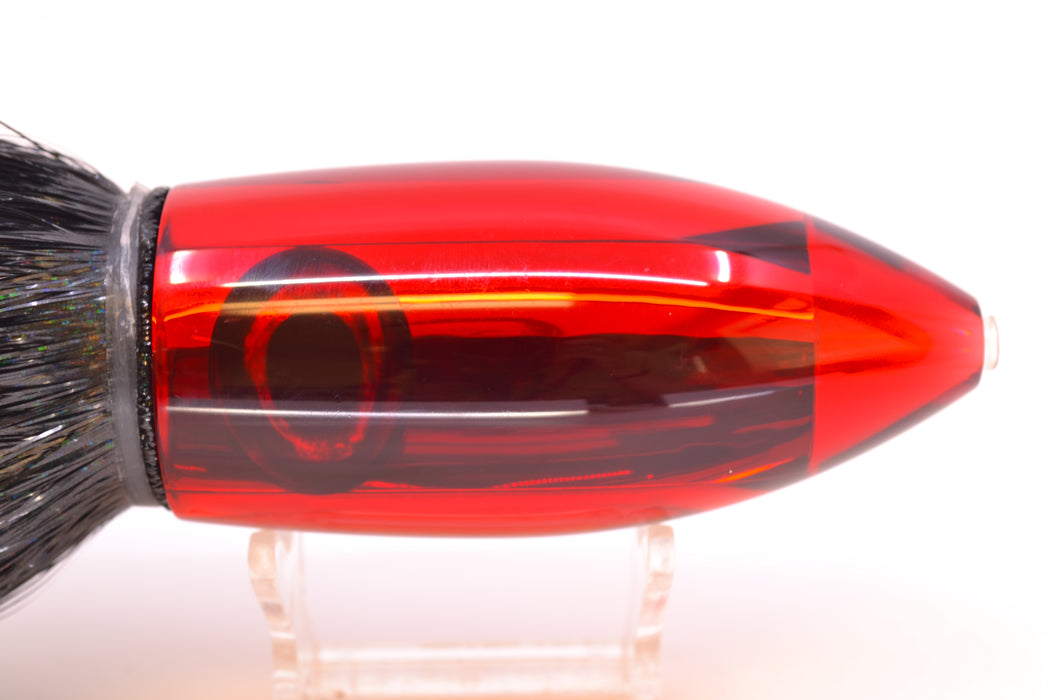 Moyes Lures Red Mirrored Large Ono Bullet 14" 12oz Strobez Black/Red
