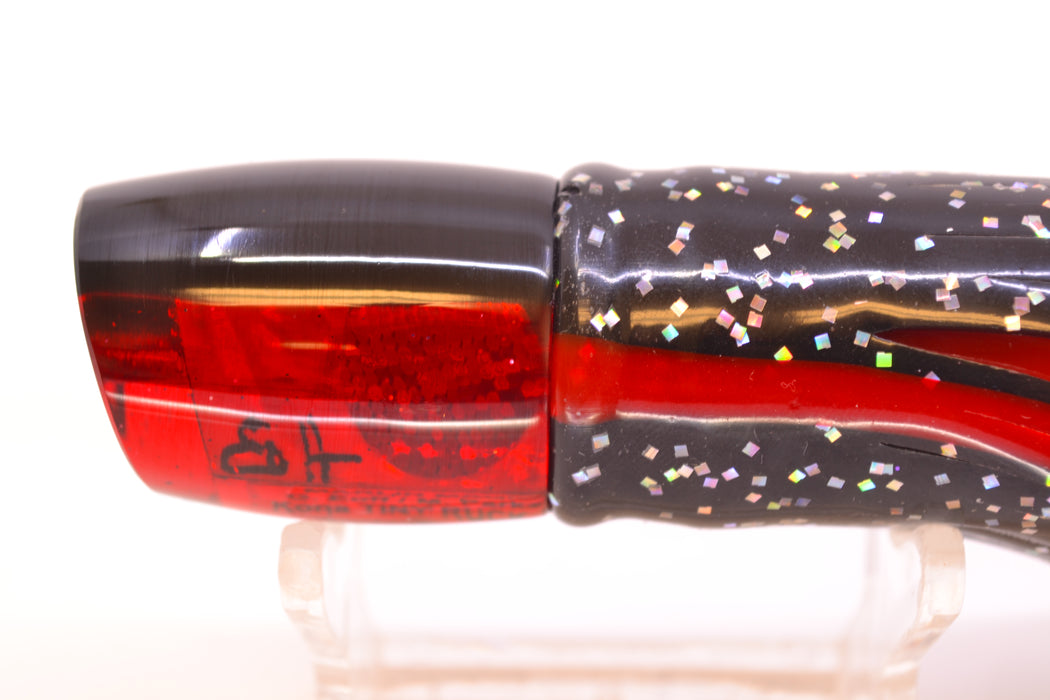 Marlin Magic Red Awabi Black Back Red Eyes Tiny Ruckus 7" 3oz Skirted Black/Red