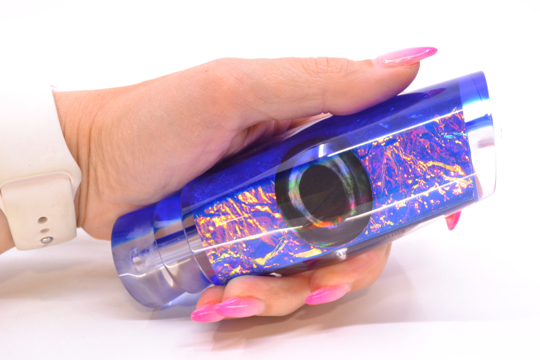Moyes Lures Blue-Pink Dichro Blue Back Taxi Eyes Large Dark-N-Stormy 14" 8.6oz