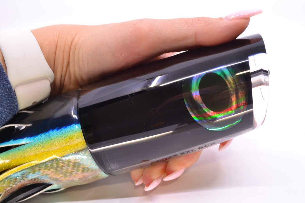 Moyes Lures Black Pearl Black Back Taxi Eyes XXL B.C.K. Teaser 18oz FT Vinyl