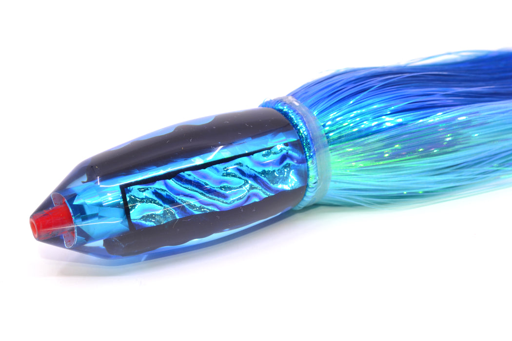 Aloha Lures Blue-Ice Blue Dichro Blue Rainbow Deep Six 9" 6oz Strobez Royal Blue-Ice Blue