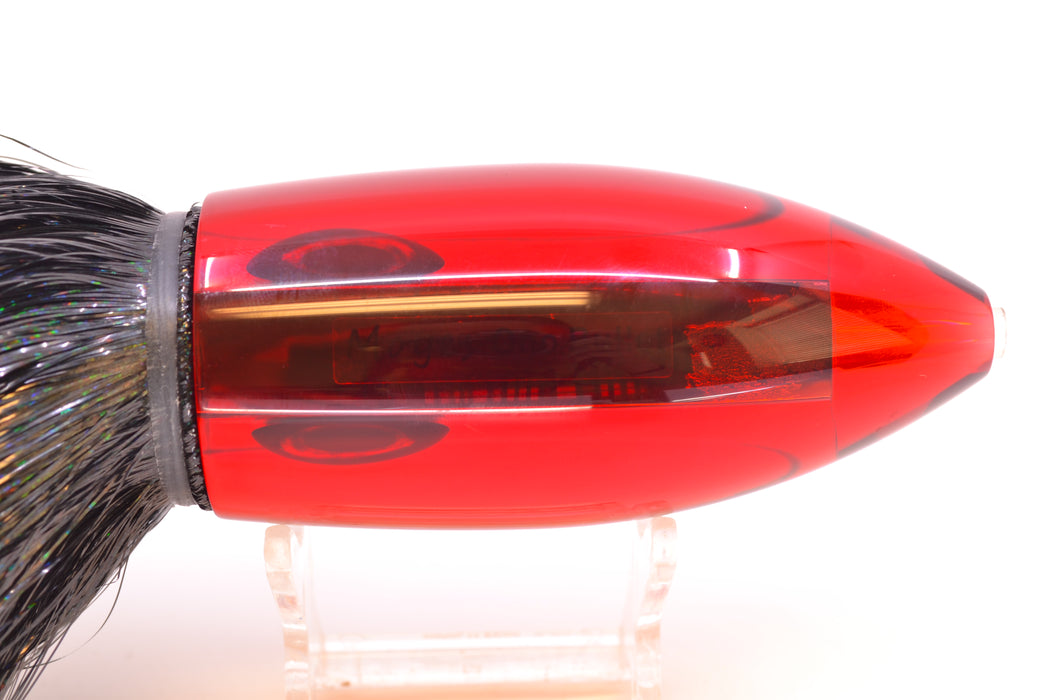 Moyes Lures Red Mirrored Large Ono Bullet 14" 12oz Strobez Black/Red