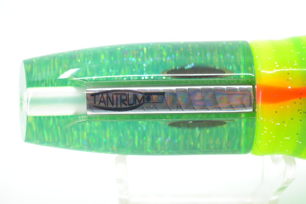 TANTRUM Lures Mirrored Ice Blue Glitter Back Medium Plunger 9" 5oz Skirted Green
