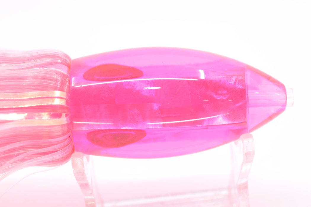 Moyes Lures Pink MOP Small Ono Bullet 7" 3.8oz Skirted Mixed Pink-White Hair
