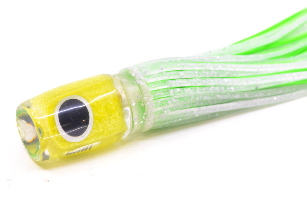 Amaral Lures Chartreuse Pearl Black-Silver Eyes Baby Jararaca 5" 1.4oz Clear/Green