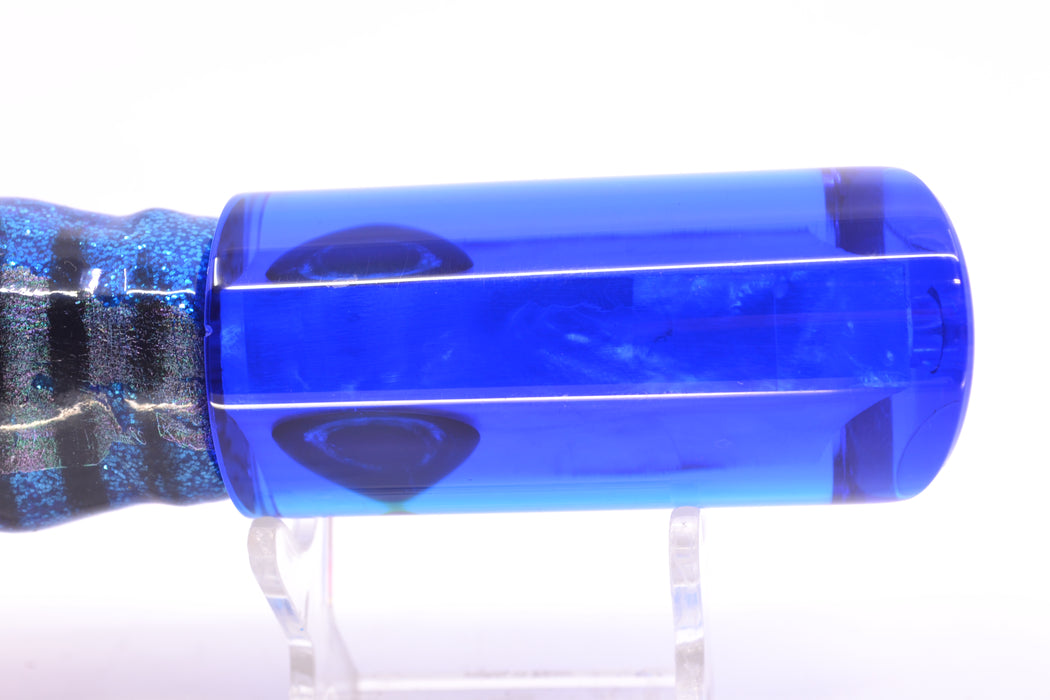 Moyes Lures Ice Blue MOP Blue Back Taxi Eyes Medium Pipe Bomb 12" 7.5oz Skirted GZE