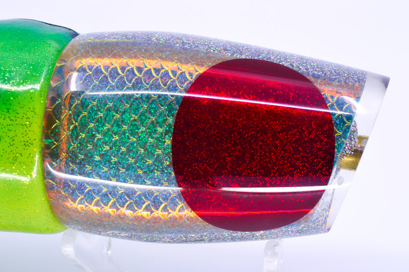 Koya Lures Rainbow Scale Silver Glitter Pearl Red Eyes Medium 861 12" 8oz FT Vinyl Mahi GZE