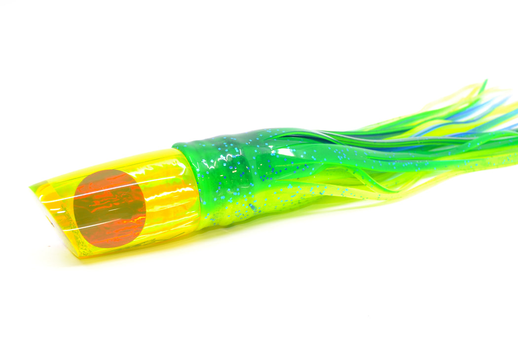 Koya Lures Chartreuse Rainbow Red Eyes 614 9" 7oz Skirted Mahi