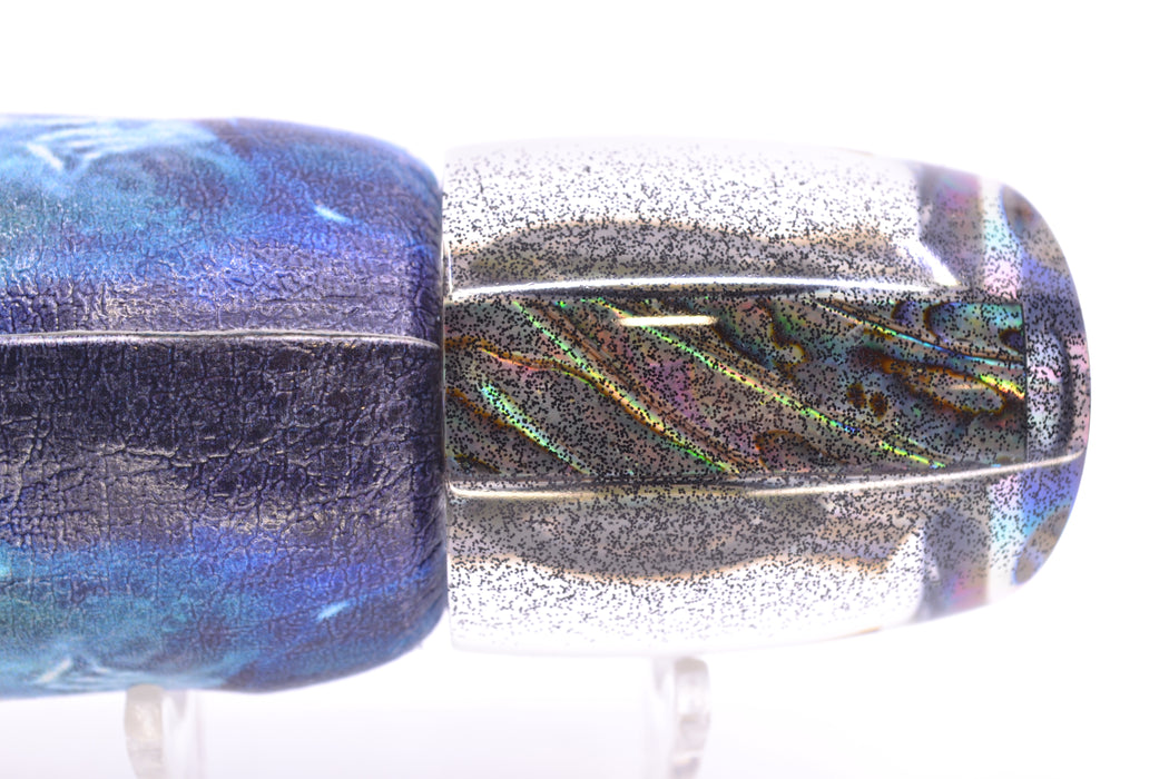 Moyes Lures Blue-Purple Abalone Black Back Bushmaster 12" 7.5oz ALV Vinyl Wahoo