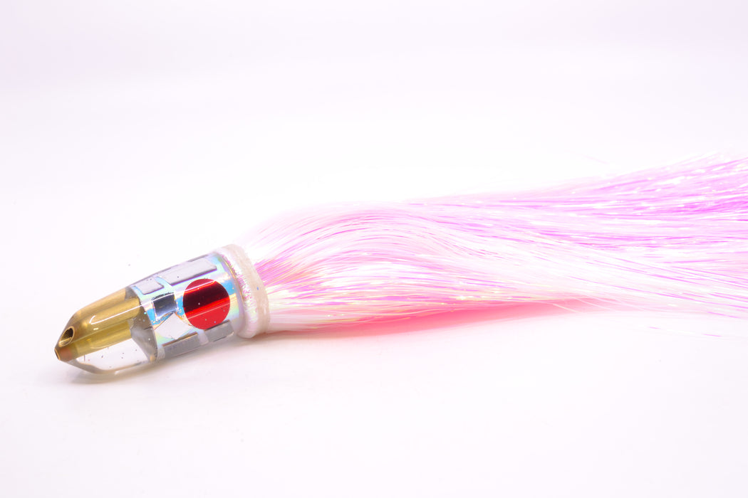 Tanigawa Lures Ice Rainbow Cracked Glass 2-Hole Bullet 7" 6oz Strobez White/Pink