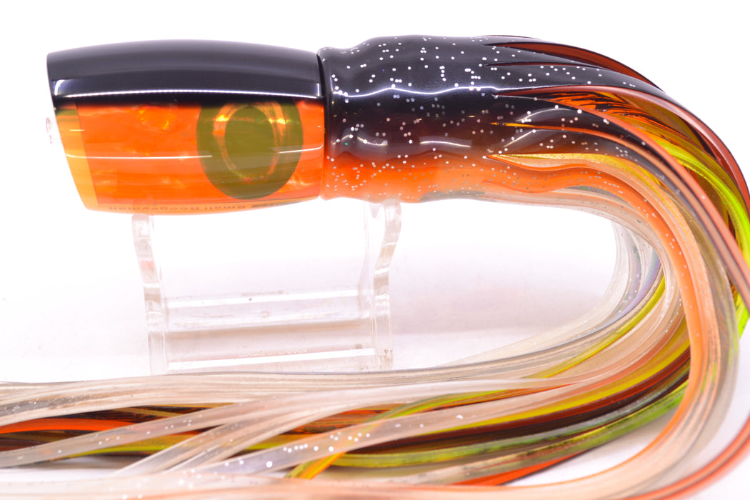 Moyes Lures Orange Awabi Black Back Small Boogeyman 9" 3.5oz Skirted Black-Clear GZE