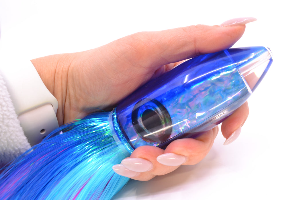 Moyes Lures Blue Awabi Blue Back Large Ono Bullet 14" 12oz Strobez Royal Blue-Ice Blue/Pink