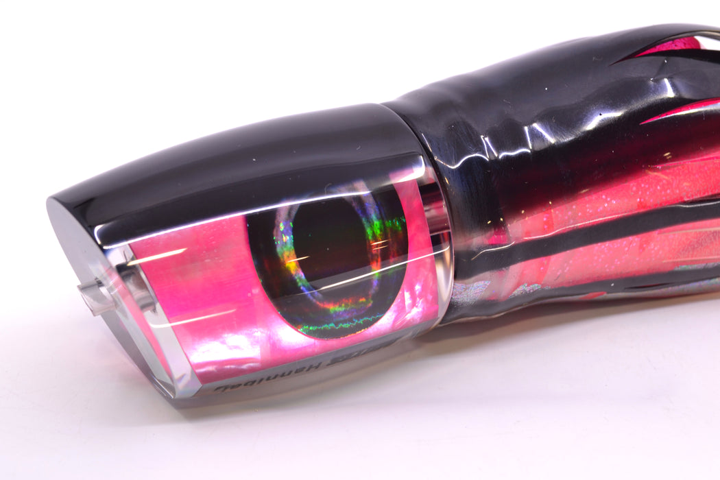 Moyes Lures Pink MOP Black Back Hannibal 14" 9oz Skirted Black Skipjack/Pink