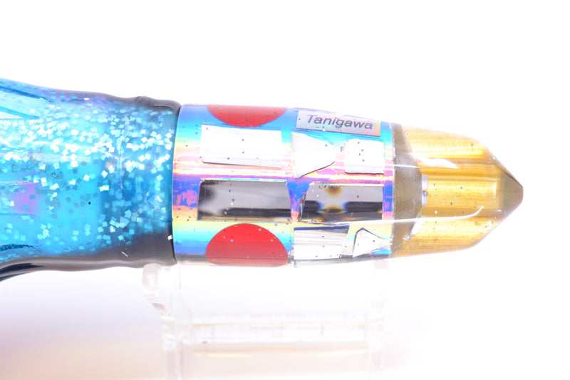 Tanigawa Lures Black-Rainbow Cracked Glass 2-Hole Bullet 9"+ 10.5oz Skirted