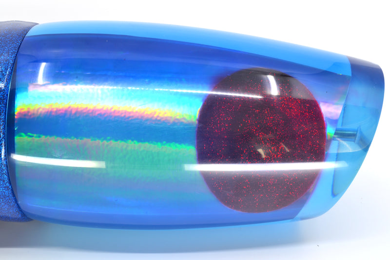 Koya Lures Blue Rainbow Red Eyes XXXXL Poi Dog Teaser 8lb Vinyl Blue *CHIPPED* GZE