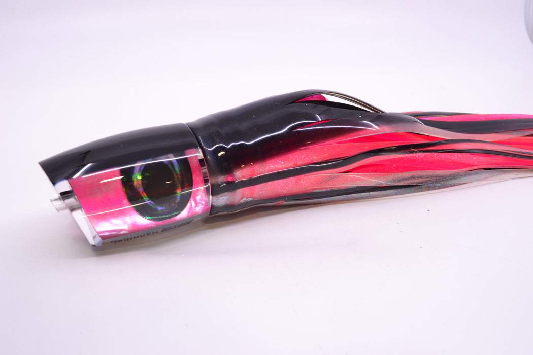 Moyes Lures Pink MOP Black Back Hannibal 14" 9oz Skirted Black Skipjack/Pink