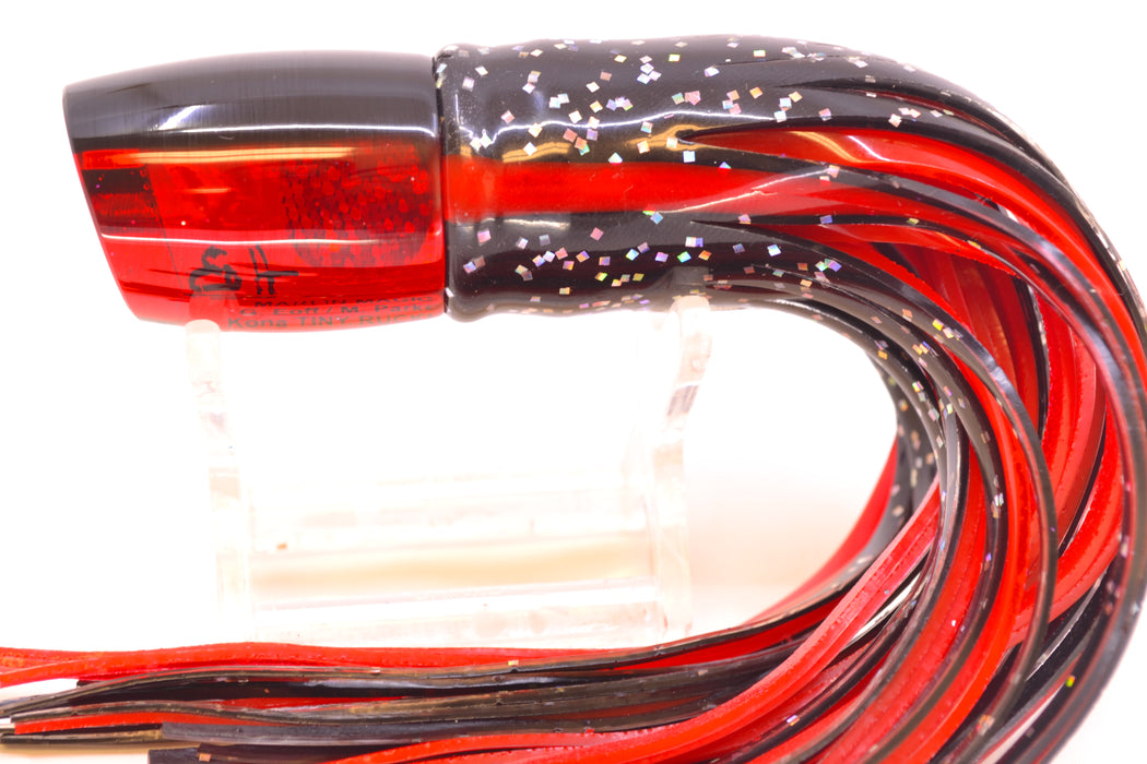 Marlin Magic Red Awabi Black Back Red Eyes Tiny Ruckus 7" 3oz Skirted Black/Red