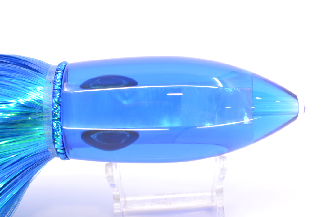 Moyes Lures Blue MOP Large Ono Bullet 14" 12oz Strobez Royal Blue/White *Mislabeled*