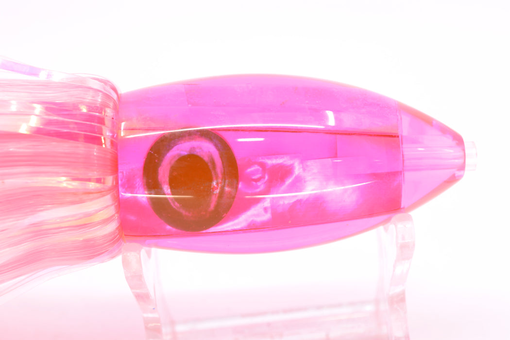 Moyes Lures Pink MOP Small Ono Bullet 7" 3.8oz Skirted Mixed Pink-White Hair