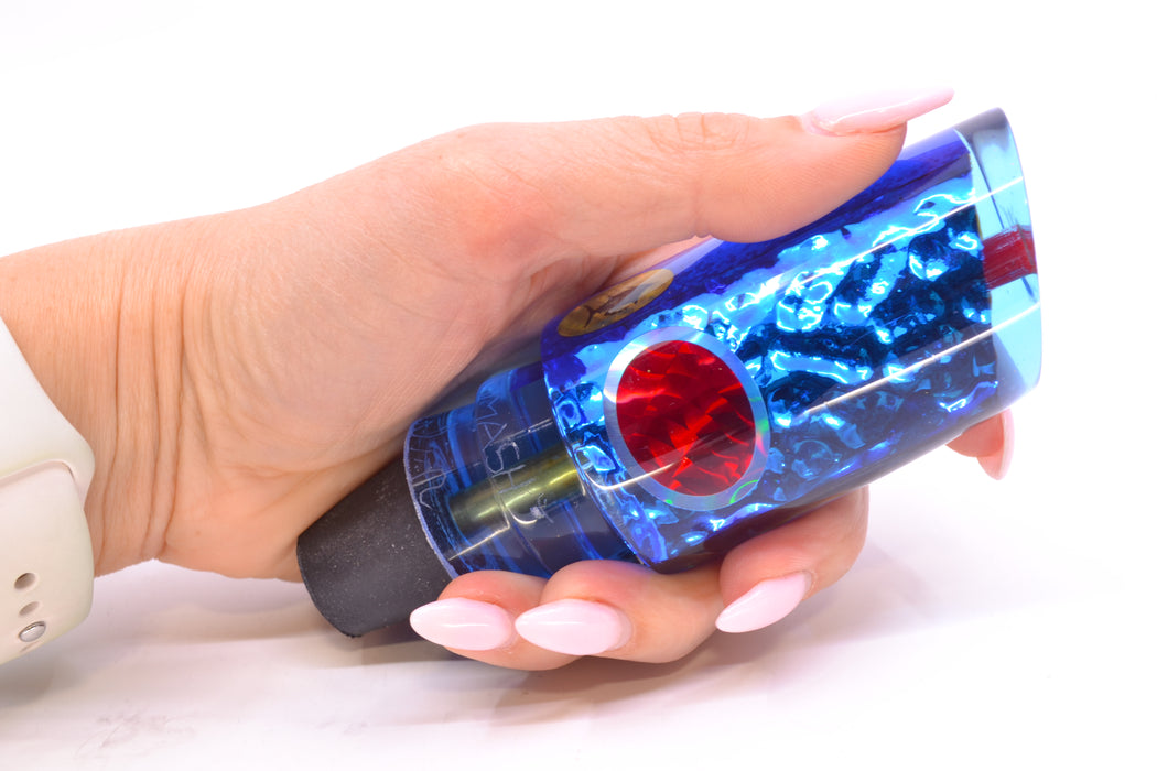 Aloha Lures Ice Blue-Blue Dichro Blue Rainbow Back Red-Silver Eyes Baby Smash Bait 12" 6.4oz