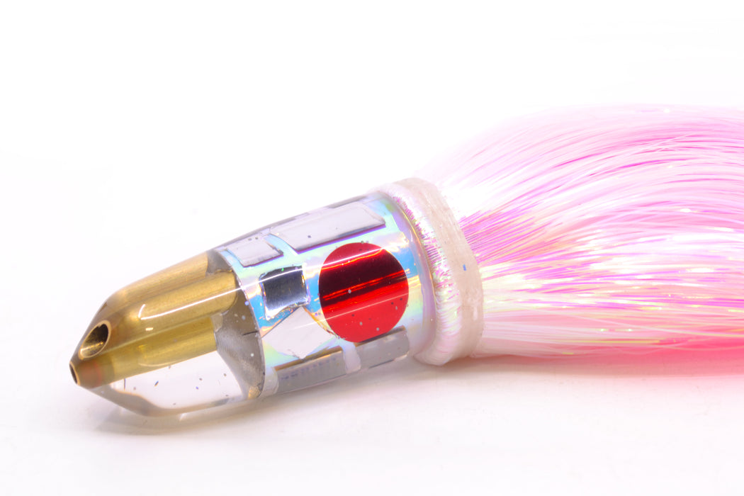 Tanigawa Lures Ice Rainbow Cracked Glass 2-Hole Bullet 7" 6oz Strobez White/Pink