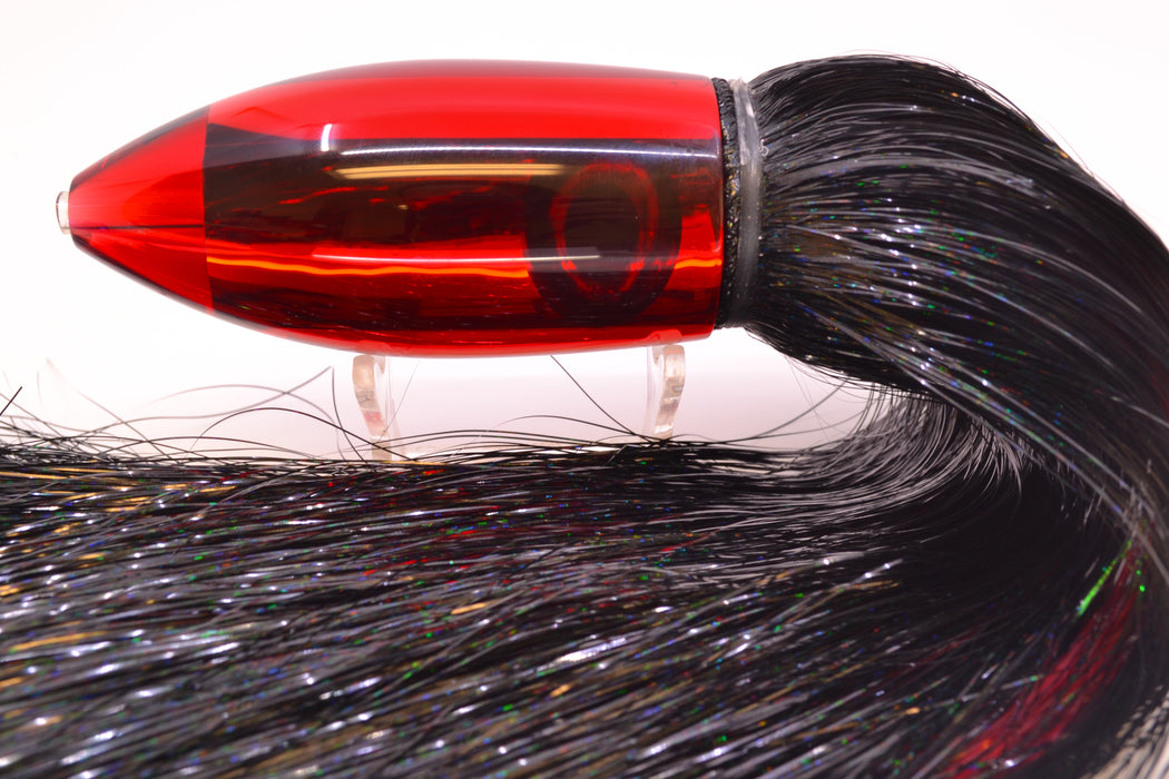 Moyes Lures Red Mirrored Large Ono Bullet 14" 12oz Strobez Black/Red