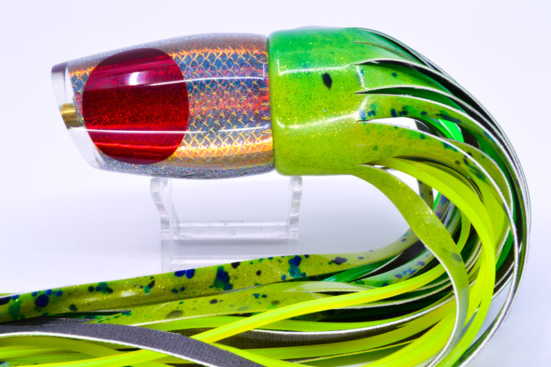 Koya Lures Rainbow Scale Silver Glitter Pearl Red Eyes Medium 861 12" 8oz FT Vinyl Mahi GZE