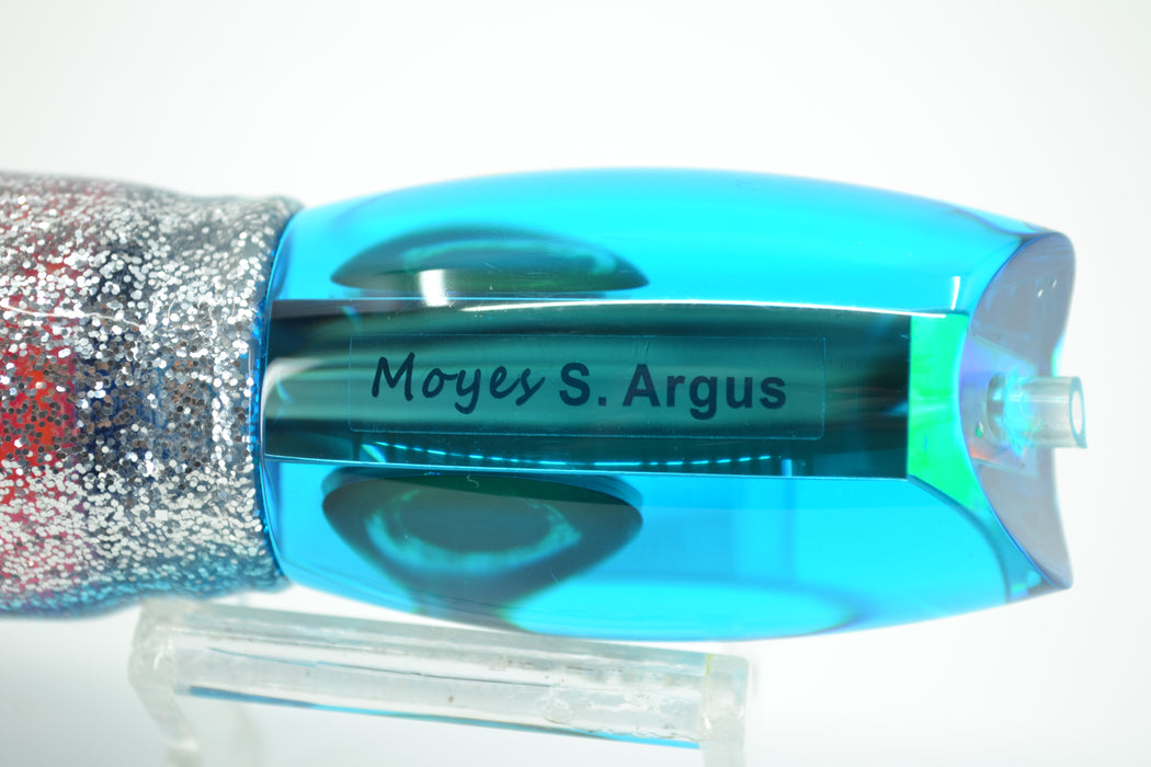 Moyes Lures Aqua Mirrored Small Argus 12" 6.5oz Skirted Blue-Silver-Pink