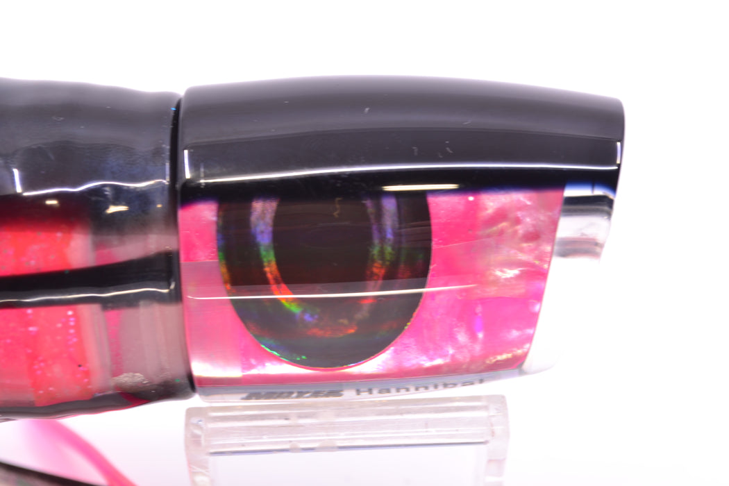 Moyes Lures Pink MOP Black Back Hannibal 14" 9oz Skirted Black Skipjack/Pink