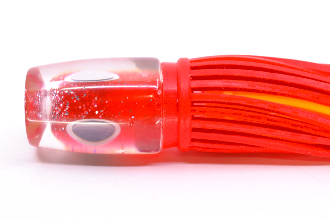 Amaral Lures Red Pearl Black-Silver Eyes Baby Jararaca 5" 1.4oz Red/Yellow